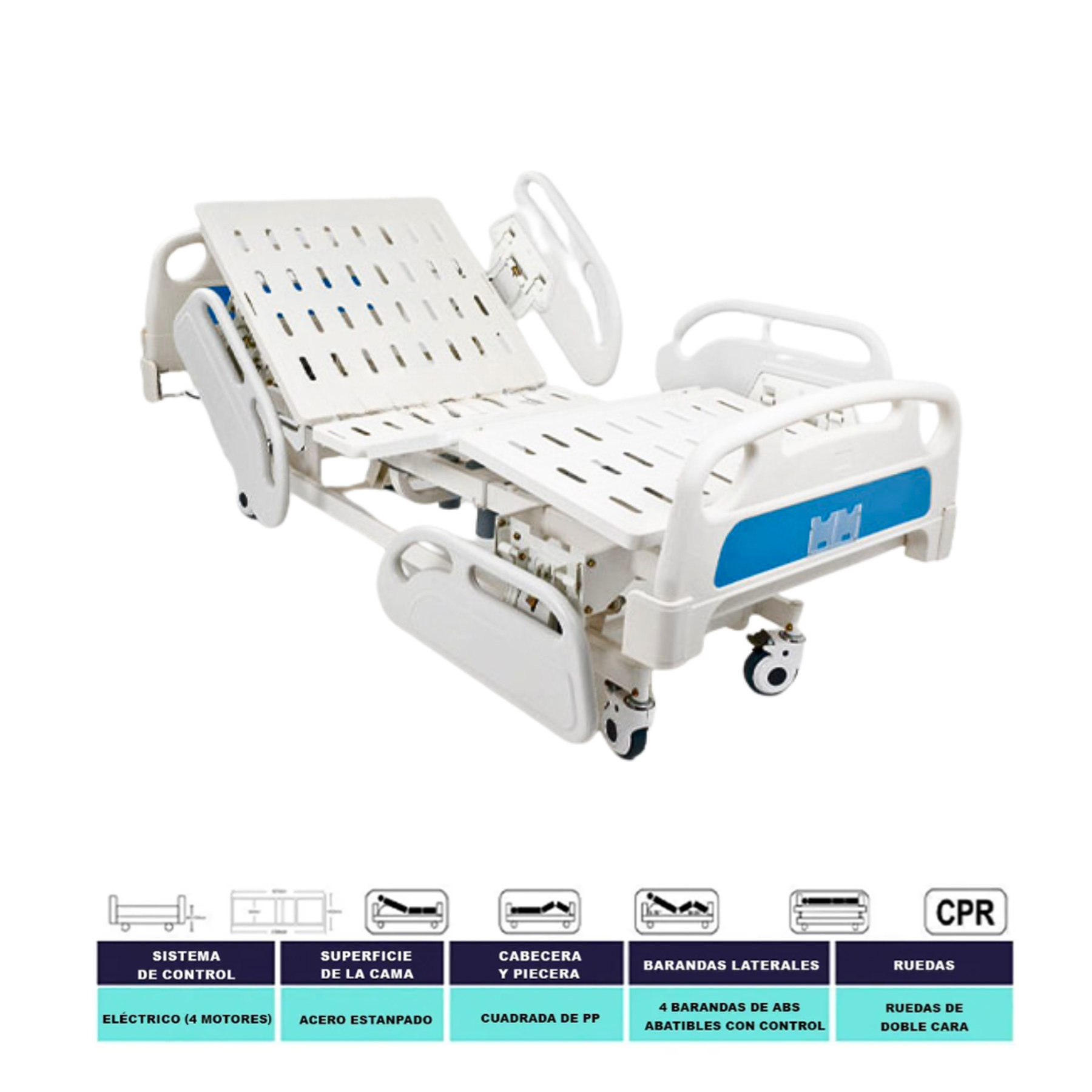 CATRE CLINICO ELECTRICO 5 FUNCIONES ICU BED – JDC-01 - 2