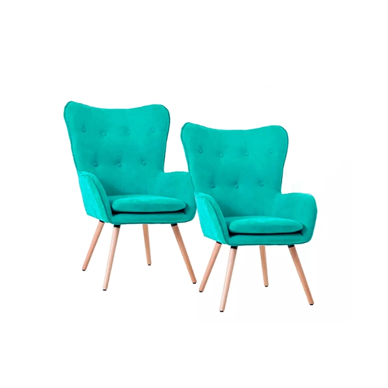 SET 2X SILLAS SITIAL POLTRONA MARSHALL - TURQUESA - B5077-2 - 1