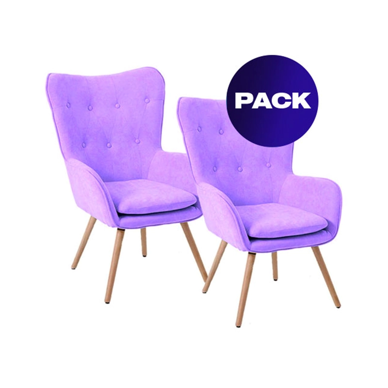 SET 2X SILLAS SITIAL POLTRONA MARSHALL - MORADO - B5077-2 - - 1