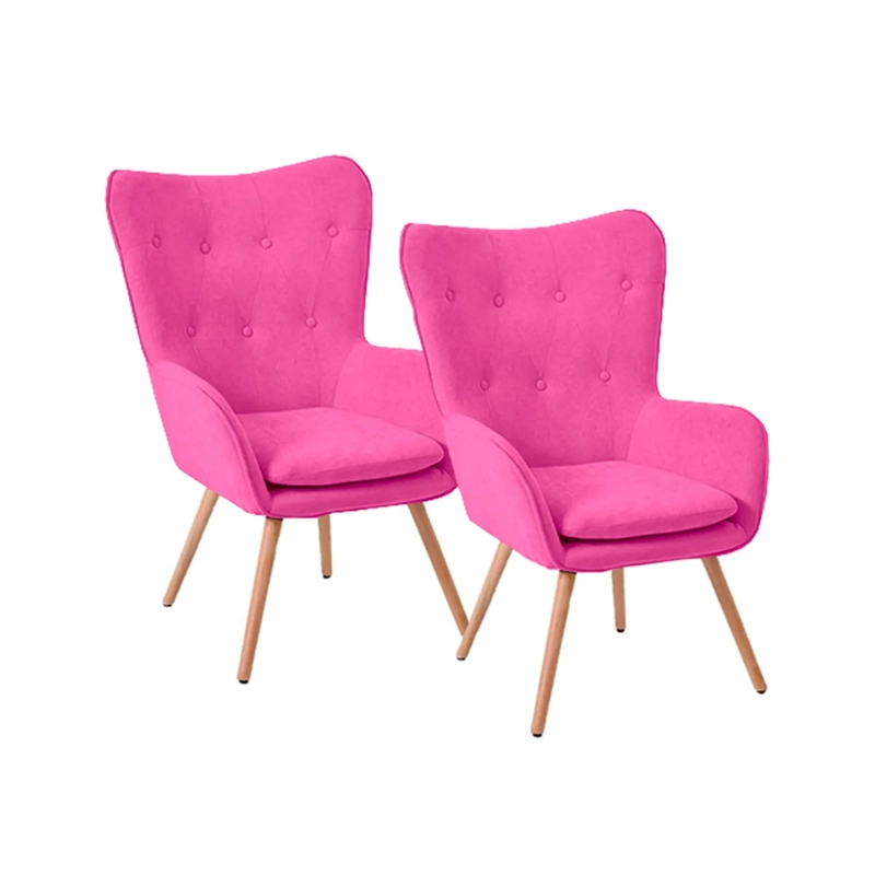 SET 2X SILLAS SITIAL POLTRONA MARSHALL - FUCSIA - B5077-2  - 1