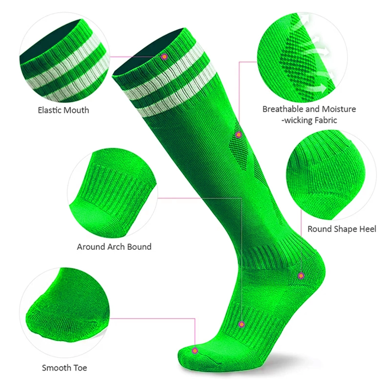 CALCETINES FUTBOL PACK 10X CALIDAD A - VERDE FLUOR - 2