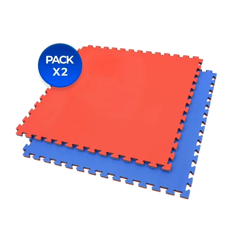 PACK 2X TATAMI 2,5 CM GROSOR - 100 X 100 CM - ROJO AZUL - 1