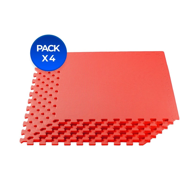 PACK 4X TATAMI 60 CM X 60 CM X 2 CM ROJO - 1