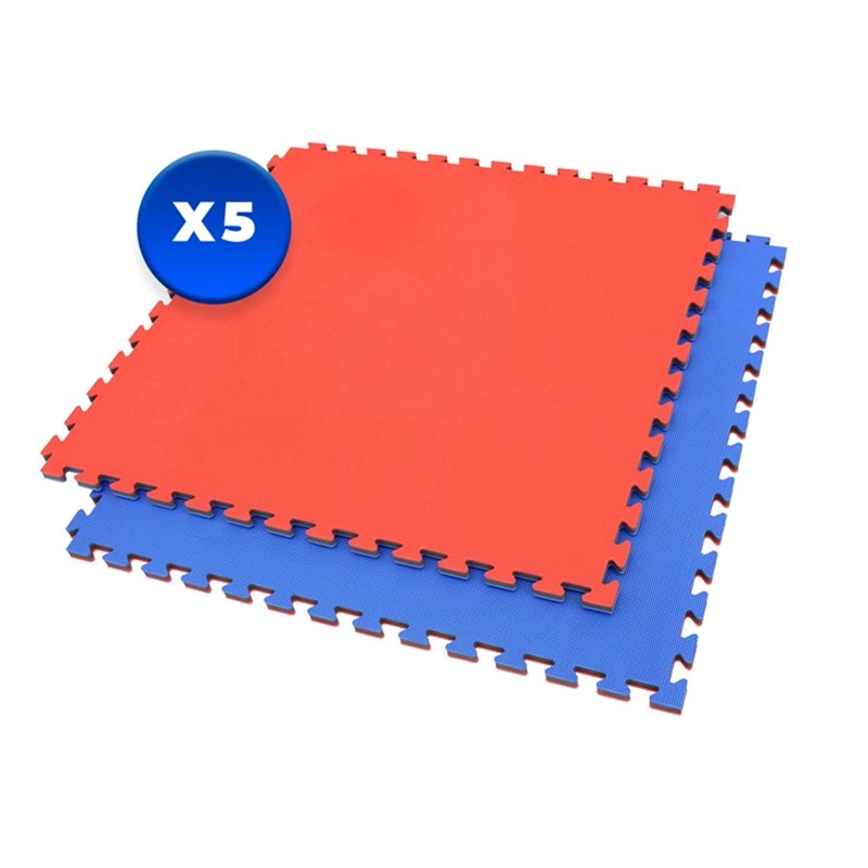 TATAMI 3 CM 100 CM X 100 CM ROJO AZUL PACK 5 UNIDADES. - 1