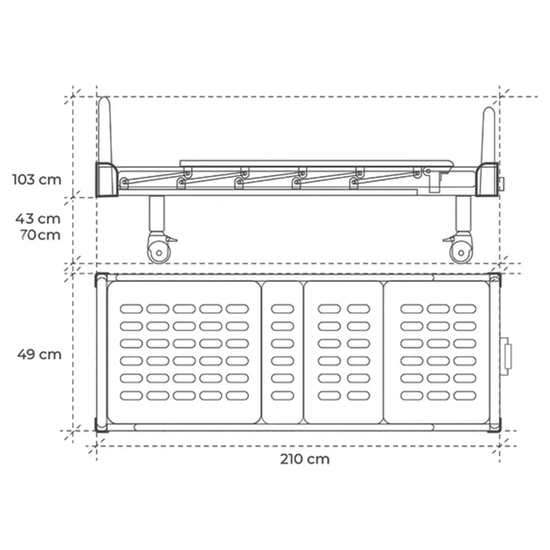 CATRE CLINICO MANUAL 3 MANIVELAS – 4 SECCIONES SPH-M01 - 5