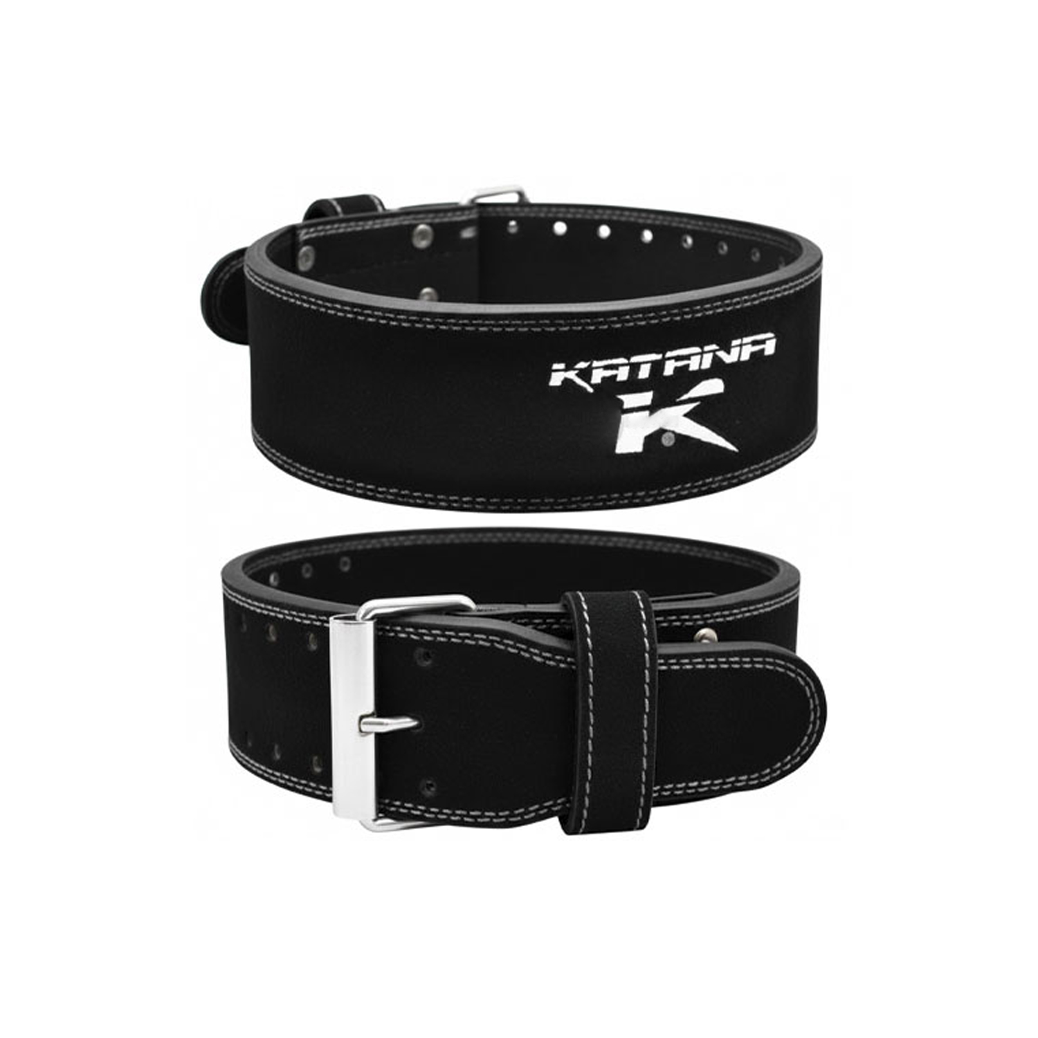 CINTURON DE LEVANTAMIENTO KATANA - CUERO NUBUCK 10 CM WE-4B - NEGRO - TALLA L / TALLA L - 1