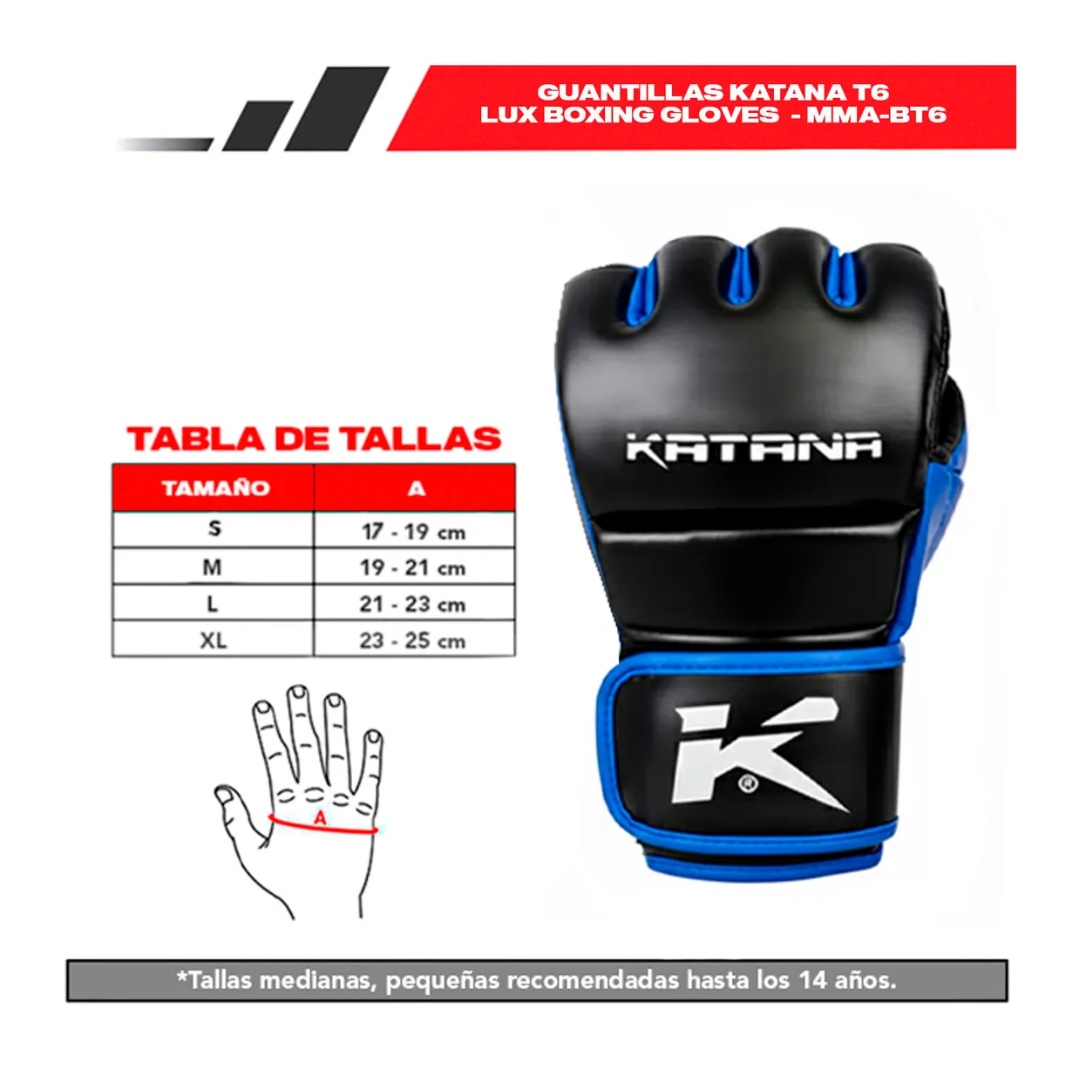 GUANTILLAS MMA T6 KATANA - MMA-BT6 - AZUL - TALLA L / TALLA L - 5