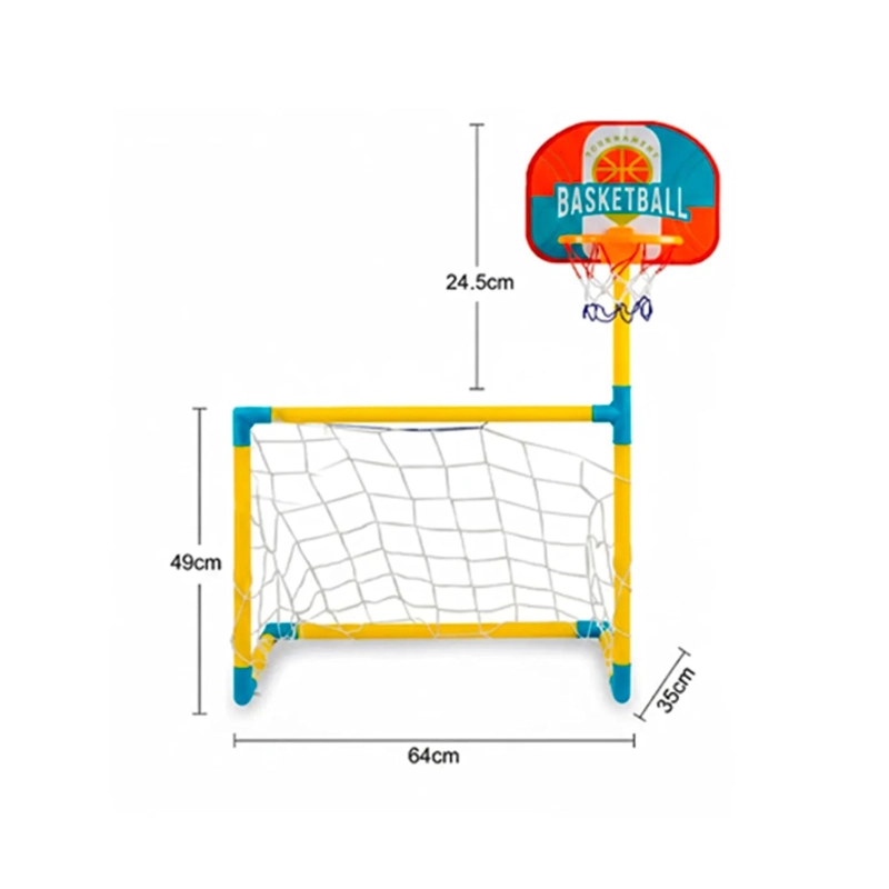 ARCO DE FUTBOL INFANTIL PLEGABLE 49 X 64 CM + DOBLE PELOTA + SOPORTE BASKET – 5019 - 5