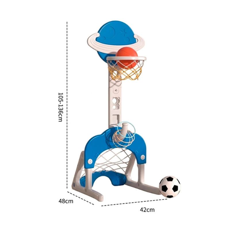 KIT JUGUETE BALONCESTO FUTBOL AROS 3 EN 1 JUEGO INTERIOR CASA – BG003 – EJ003 - 2