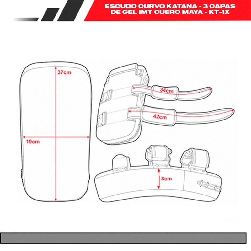 ESCUDO CURVO KATANA – 3 CAPAS DE GEL IMT CUERO MAYA – KT-1X - 6