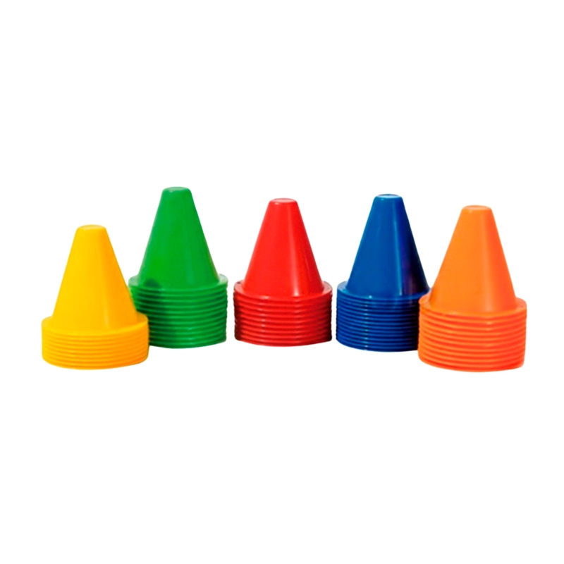 CONOS PATIN PACK X5 ENTRENAMIENTO Y AGILIDAD 8 CM SETS 20 U MULTICOLOR - 1