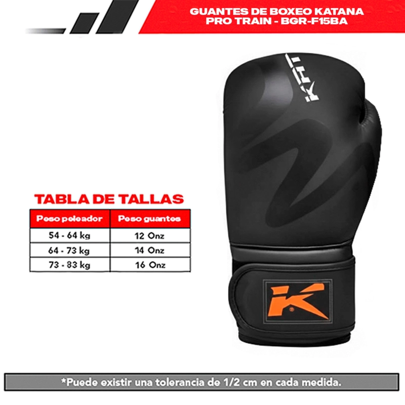 GUANTES DE BOXEO KATANA PRO TRAIN BGR-F15BA 14 ONZ / 14 ONZ - 6