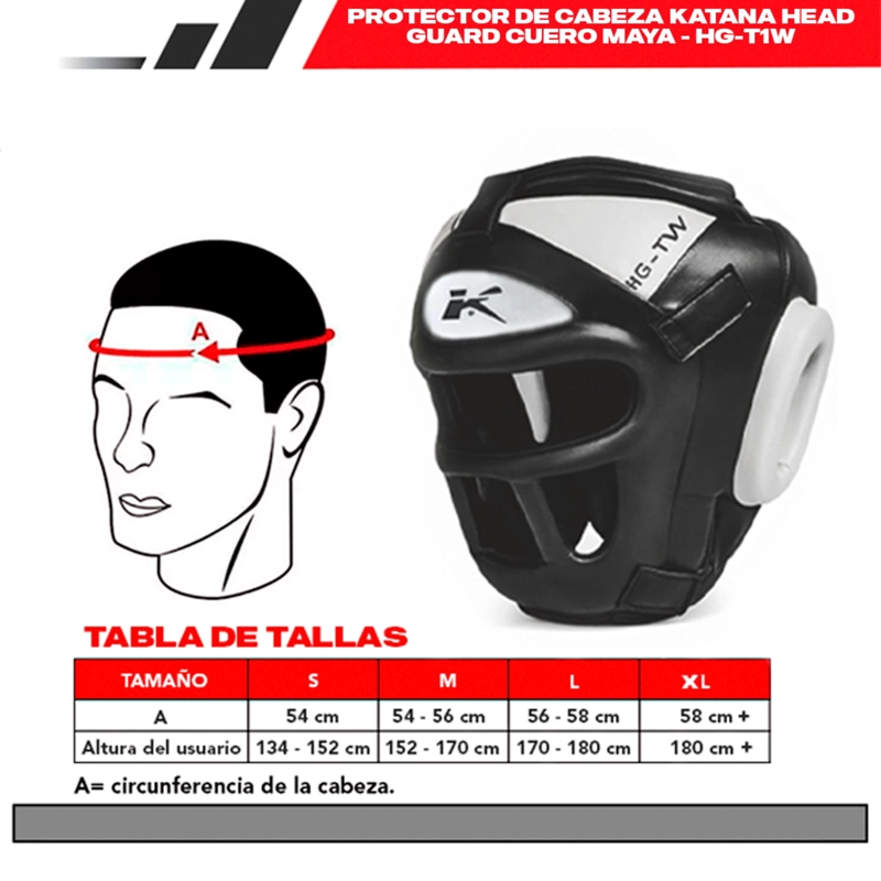 PROTECTOR DE CABEZA KATANA HEAD GUARD CUERO MAYA - HG-T1W - XL / TALLA XL - 6