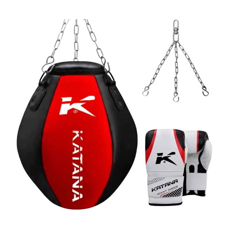 SACO BOLSA DE GOLPEO VACIO PUNCHING KATANA – 60 CM X 60 CM CUERO MAYA GEL + GUANTES – RB-B2X - 1