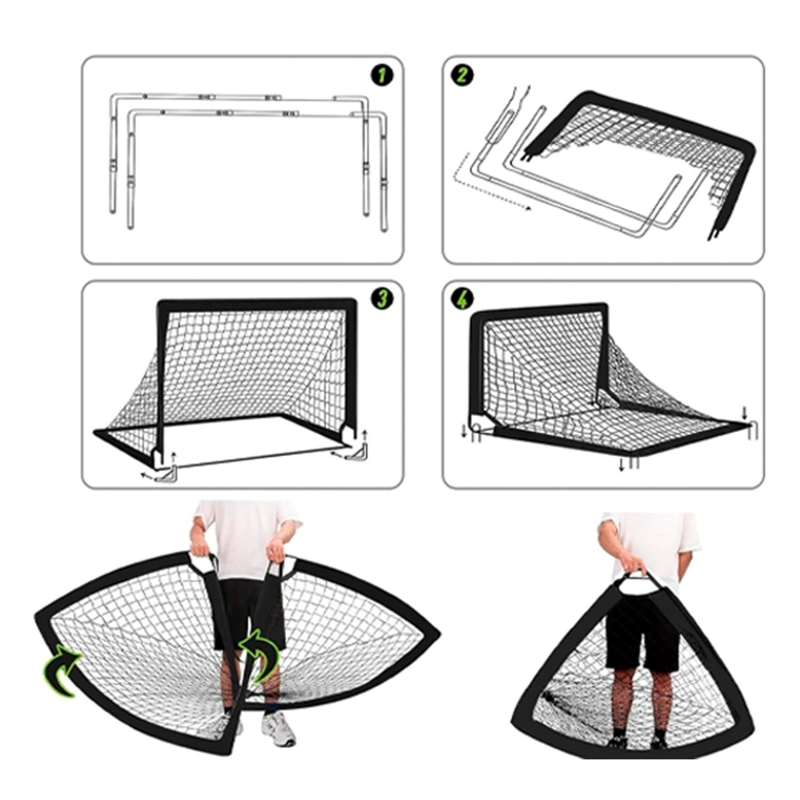 ARCOS DE FUTBOL SET JUEGO PLEGABLES 190 X 90 FACIL ARMADO – SG4X3FTB-2 - 4