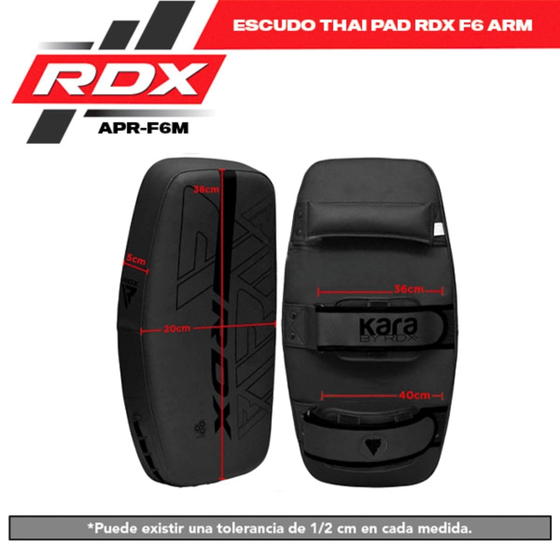 ESCUDO THAI PAD RDX F6 ARM BLACK RED – APR-F6MR - 4