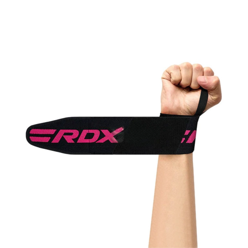 MUÑEQUERAS DE LEVANTAMIENTO RDX CON BUCLE DE PULGAR WRAPS – PINK PRO – WAH-W2P - 2