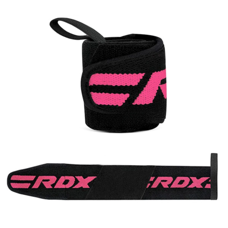MUÑEQUERAS DE LEVANTAMIENTO RDX CON BUCLE DE PULGAR WRAPS – PINK PRO – WAH-W2P - 3