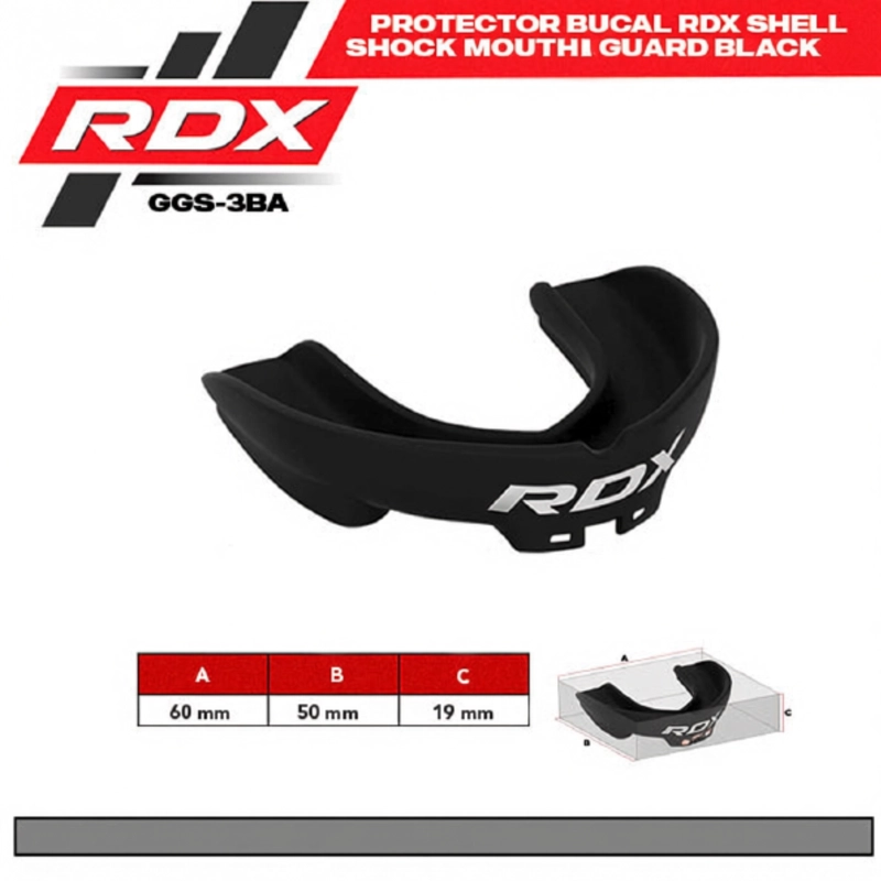 PROTECTOR BUCAL RDX SHELL-SHOCK GEL MOUTH GUARD BLACK – GGS-3BA - 4