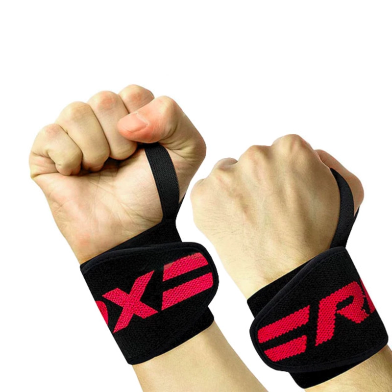 MUÑEQUERAS DE LEVANTAMIENTO RDX CON BUCLE DE PULGAR WRAPS – RED PRO – WAH-W2R - 2