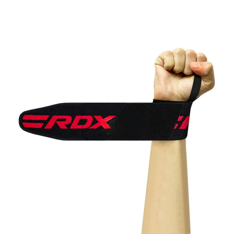 MUÑEQUERAS DE LEVANTAMIENTO RDX CON BUCLE DE PULGAR WRAPS – RED PRO – WAH-W2R - 3