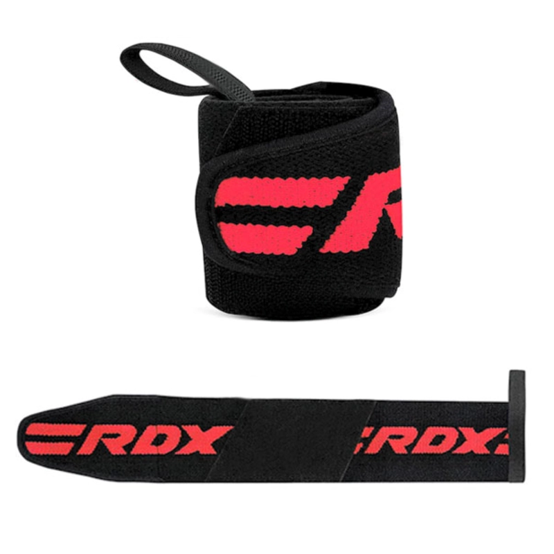 MUÑEQUERAS DE LEVANTAMIENTO RDX CON BUCLE DE PULGAR WRAPS – RED PRO – WAH-W2R - 4