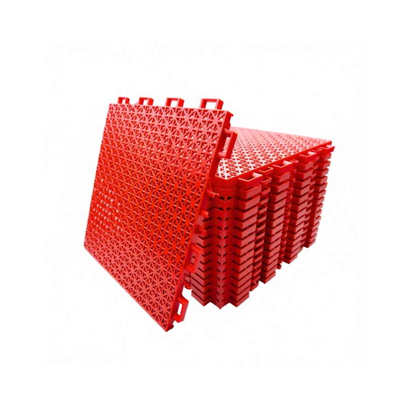 PISO DEPORTIVO ENTRELAZADO 50U 40CM X 40CM X 15 MM ROJO - 1