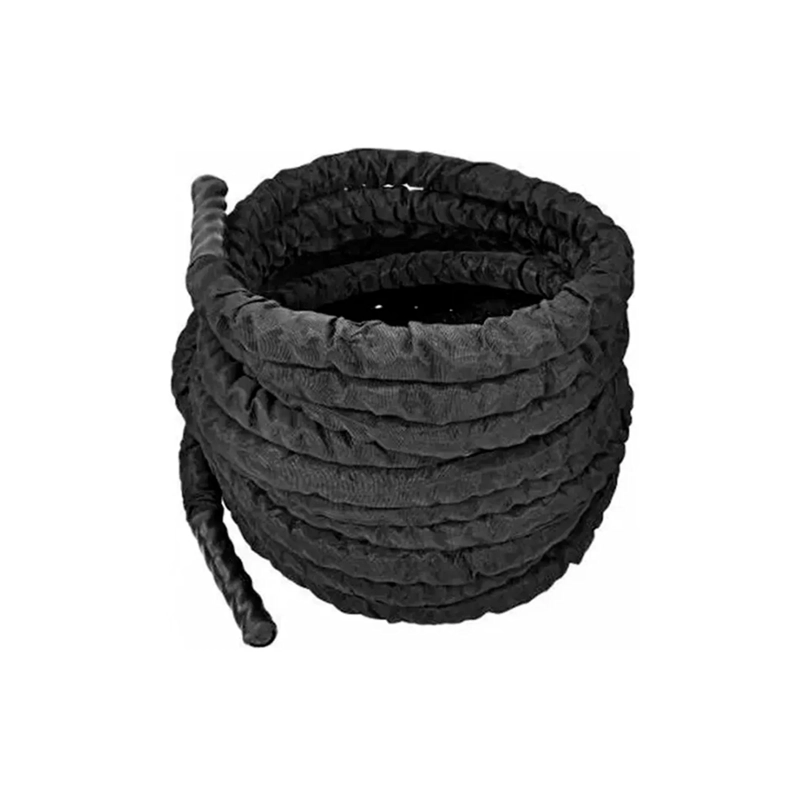 CUERDA FUNCIONAL CROSSFIT FORRADA PRO 40 MM X 12 MT NEGRO - 1