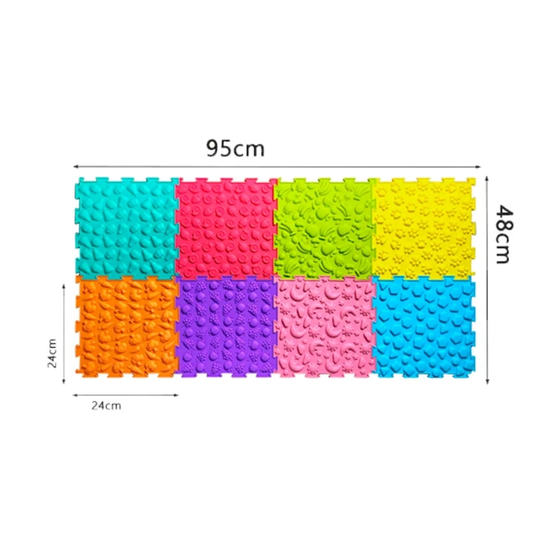 TAPETES SENSORIAL NIÑOS SET 8 PIEZAS CUADRADOS A10 SR2505 - 5