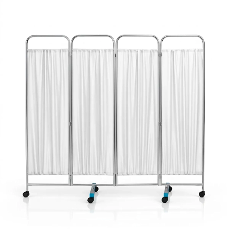 BIOMBO CLINICO DE 4 CUERPOS ACERO INOXIDABLE ALTO 180 CM – SECCION 60 CM – BLANCO JD-FS02 - 1