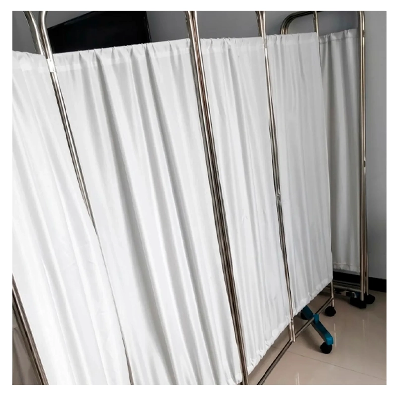 BIOMBO CLINICO DE 4 CUERPOS ACERO INOXIDABLE ALTO 180 CM – SECCION 60 CM – BLANCO JD-FS02 - 2