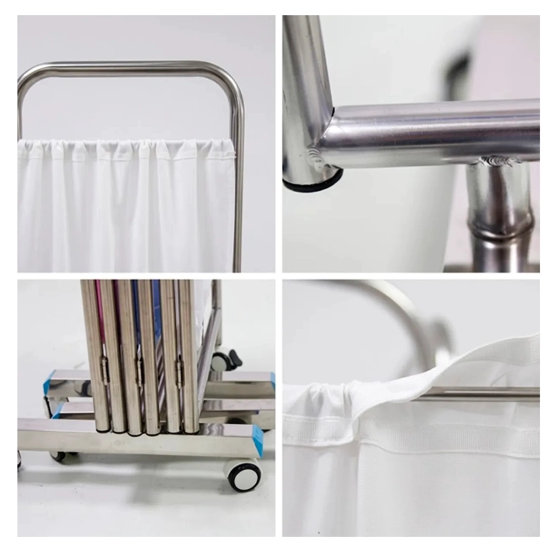 BIOMBO CLINICO DE 4 CUERPOS ACERO INOXIDABLE ALTO 180 CM – SECCION 60 CM – BLANCO JD-FS02 - 3
