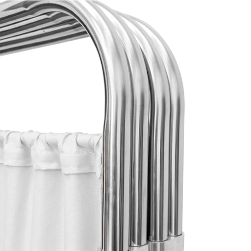 BIOMBO CLINICO DE 4 CUERPOS ACERO INOXIDABLE ALTO 180 CM – SECCION 60 CM – BLANCO JD-FS02 - 5