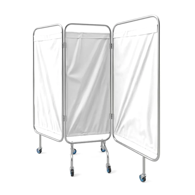 BIOMBO CLINICO DE 3 CUERPOS ACERO INOXIDABLE ALTO 180 CM – SECCION 60 CM – BLANCO JD-FS01 - 1