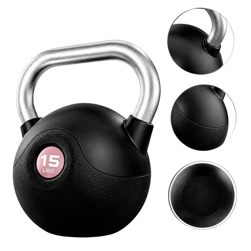 KETTLEBELL PESA RUSA MARCYPRO POLY URETHANE COATED CHROMED 15 LB / 6.8 KG - 015-PINK - 4