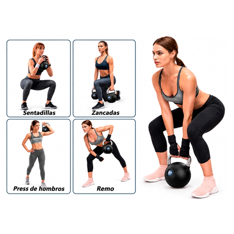 KETTLEBELL PESA RUSA MARCYPRO POLY URETHANE COATED CHROMED 25 LB / 11.3 KG - 025-ORANGE - 3