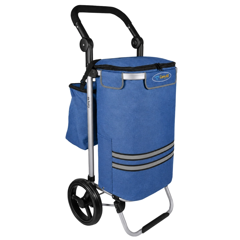 CARRITO COMPRAS PLEGABLE CARRY ALL PERTH AZUL + BOLSO COOLER - 1