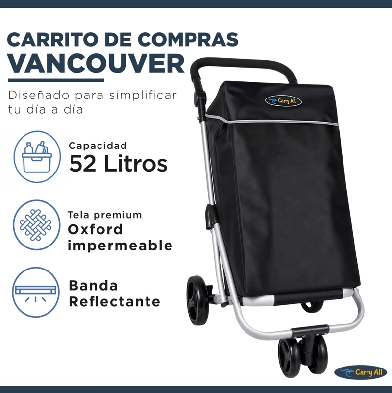 CARRITO COMPRAS PLEGABLE PREMIUM SUPERMERCADO FERIA COOLER - 2