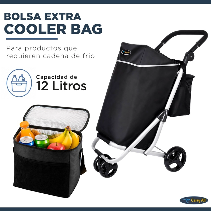 CARRITO COMPRAS PLEGABLE PREMIUM SUPERMERCADO FERIA COOLER - 3