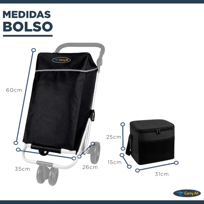 CARRITO COMPRAS PLEGABLE PREMIUM SUPERMERCADO FERIA COOLER - 4