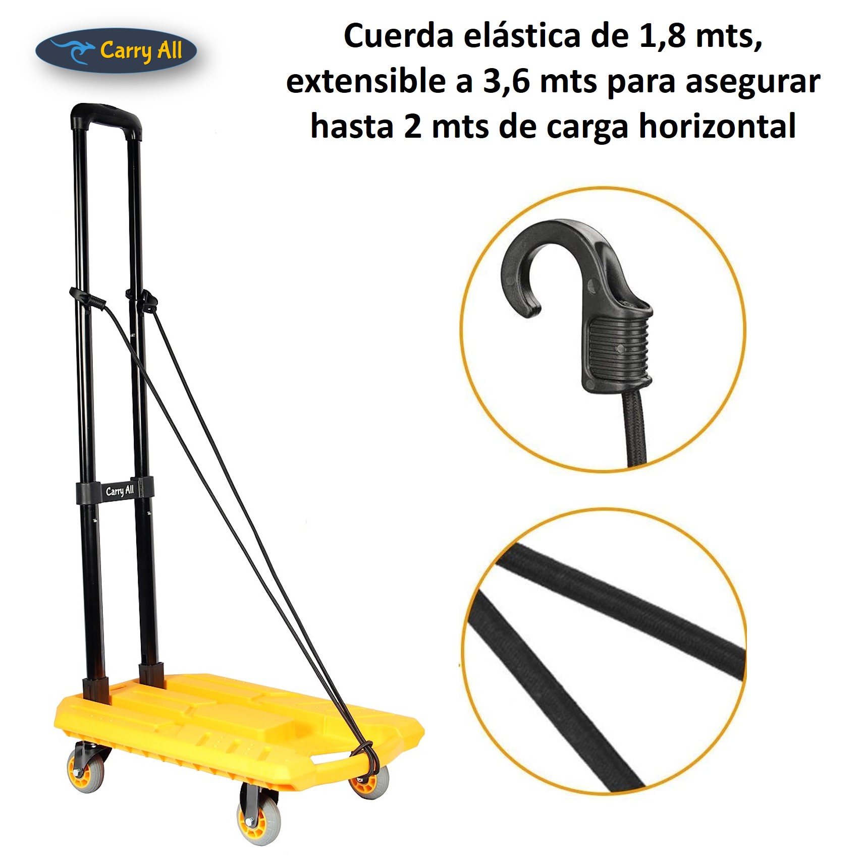 CARRO YEGUA PLEGABLE DE CARGA TIPO PLATAFORMA 100 KILOS - 2