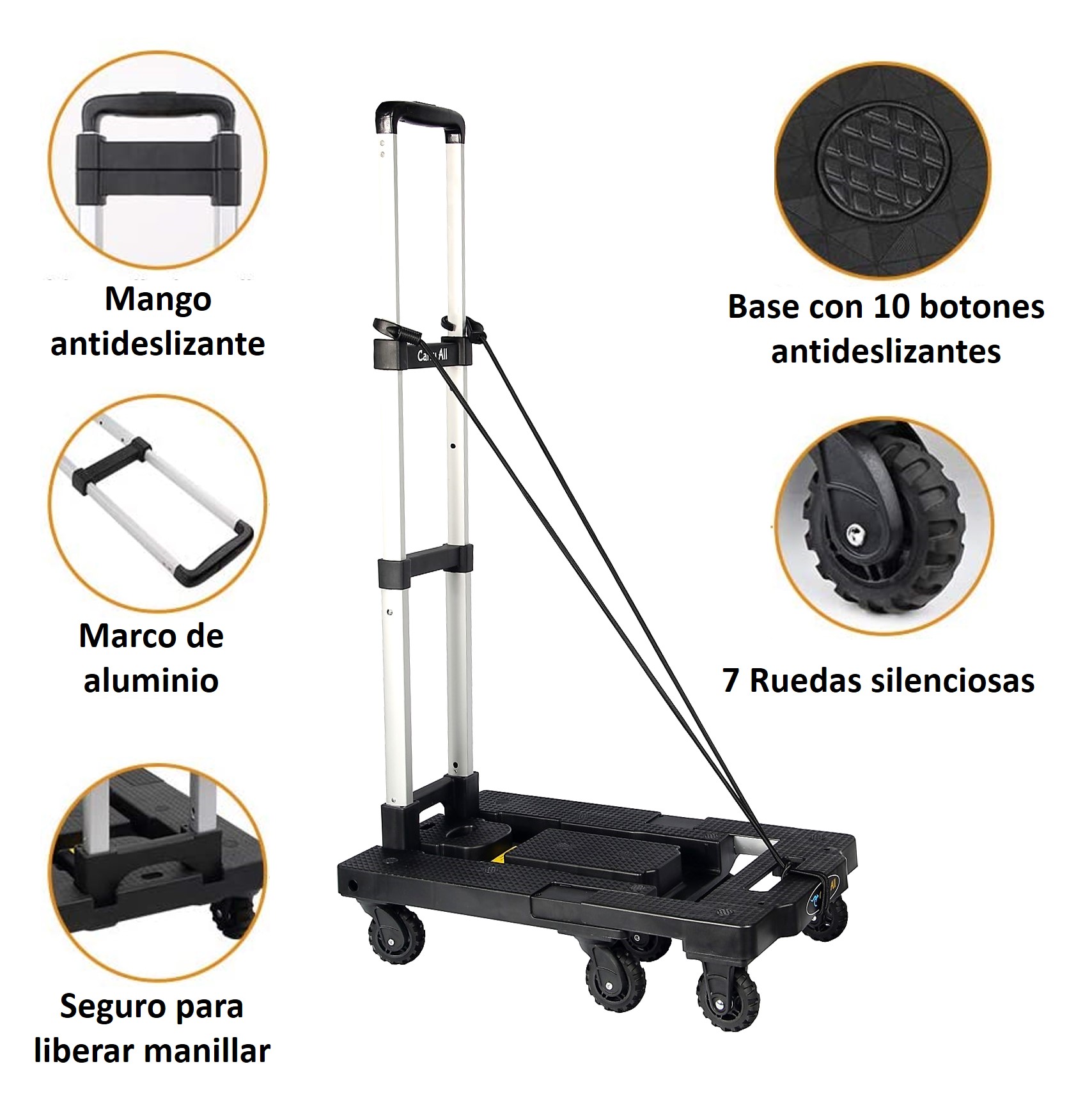 CARRO YEGUA PLEGABLE DE CARGA TIPO PLATAFORMA 150 KILOS - 1