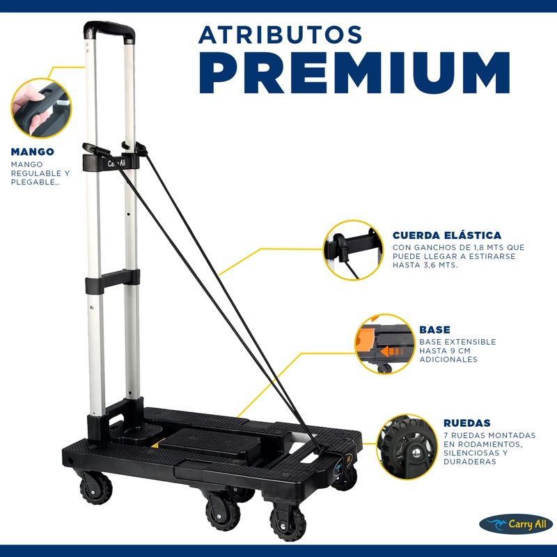 CARRO YEGUA PLEGABLE DE CARGA TIPO PLATAFORMA 150 KILOS - 3