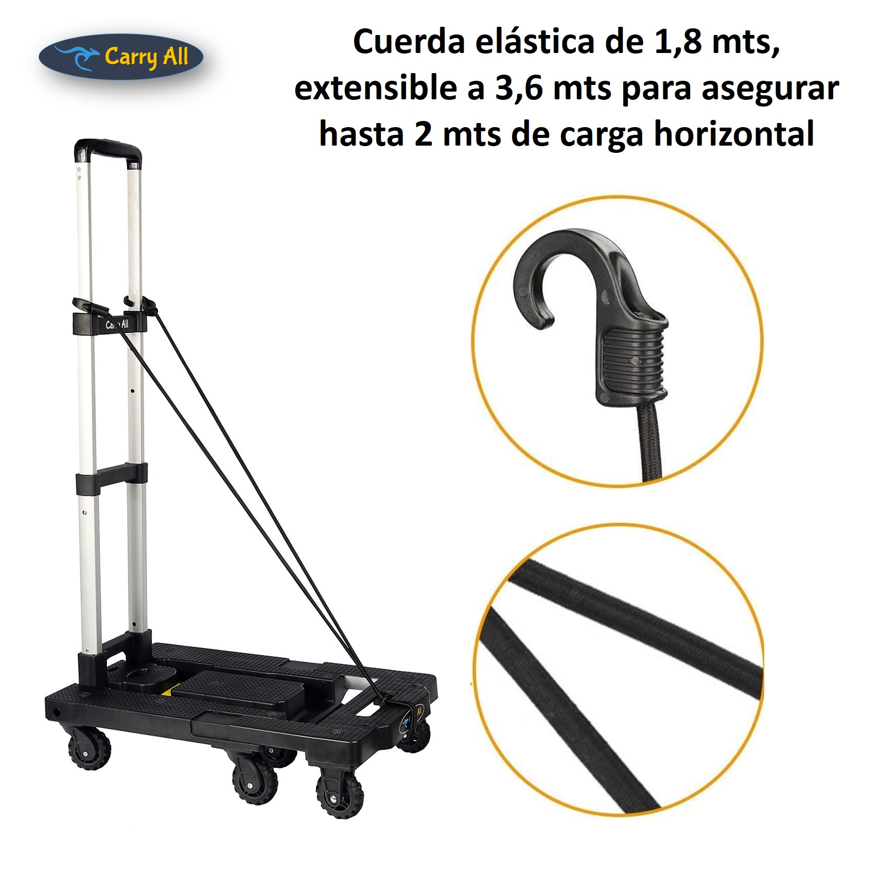 CARRO YEGUA PLEGABLE DE CARGA TIPO PLATAFORMA 150 KILOS - 3