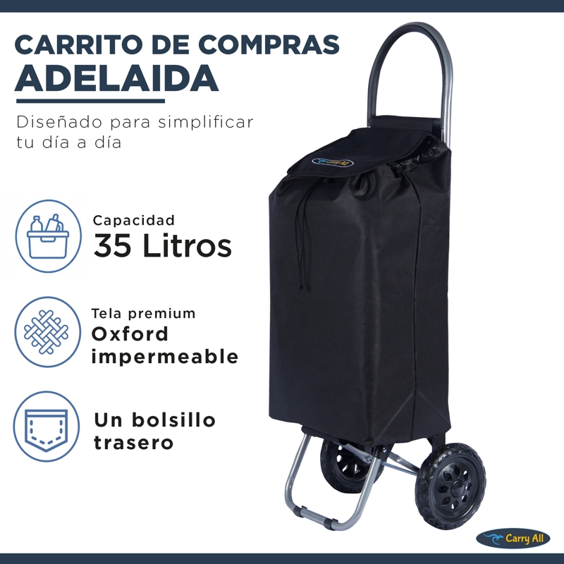 CARRITO DE COMPRAS PLEGABLE FERIA O SUPERMERCADO 35 LTS - 2