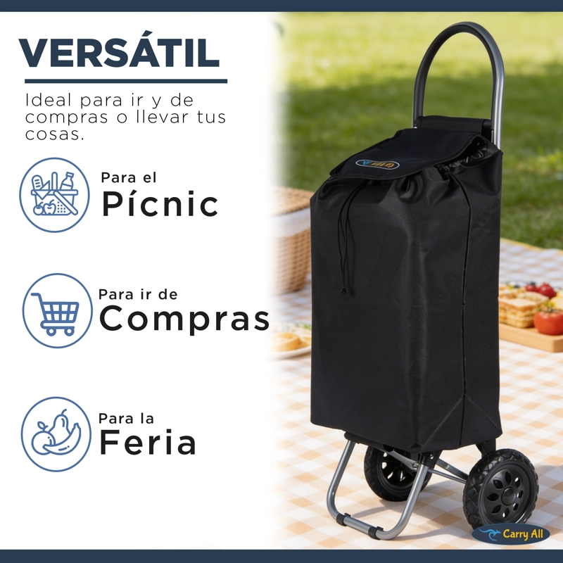 CARRITO DE COMPRAS PLEGABLE FERIA O SUPERMERCADO 35 LTS - 7