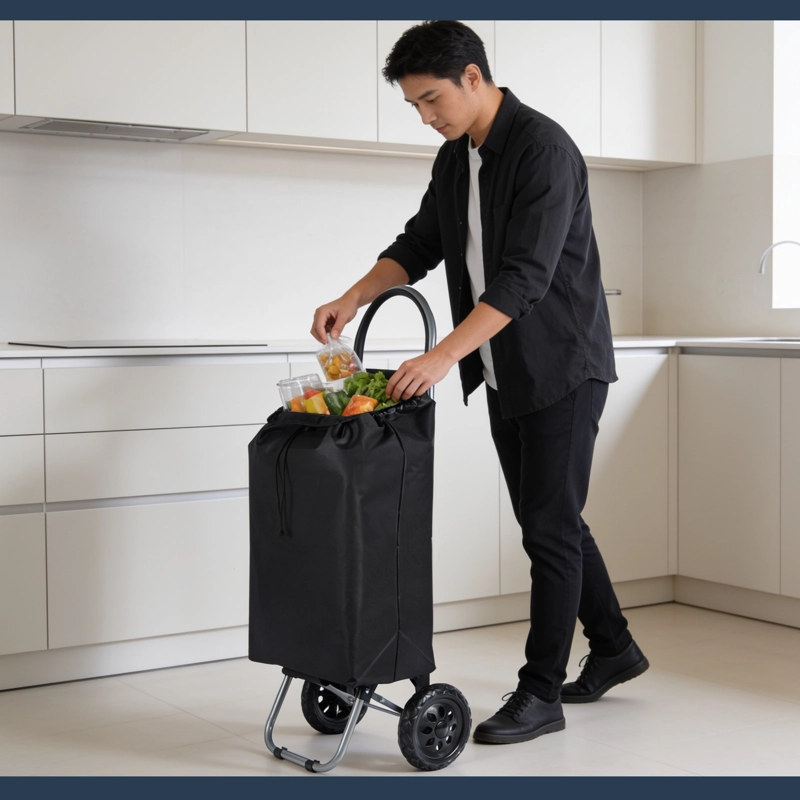 CARRITO DE COMPRAS PLEGABLE FERIA O SUPERMERCADO 35 LTS - 8