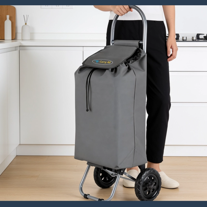 Carrito de Compras Plegable Adelaida Carro Feria Carga Yegua Gris - 8