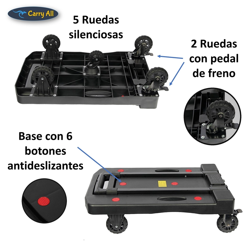 CARRO DE CARGA PLEGABLE TIPO PLATAFORMA 200 KILOS - 3