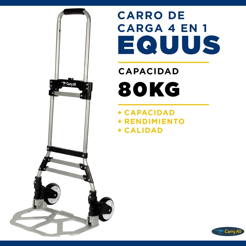 CARRO DE CARGA PLEGABLE TIPO YEGUA 80 KILOS RODAMIENTOS - 2
